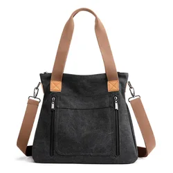 Chic Women's Everyday Canvas Tote Bag (Black)