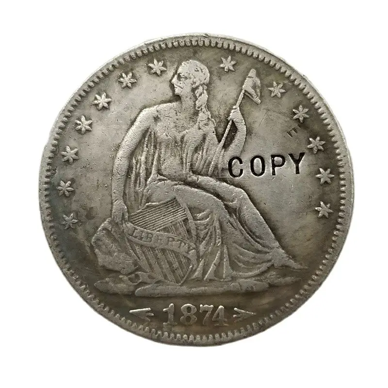 

USA 1874-S SEATED LIBERTY HALF DOLLAR COIN COPY Commemorative Collectibles