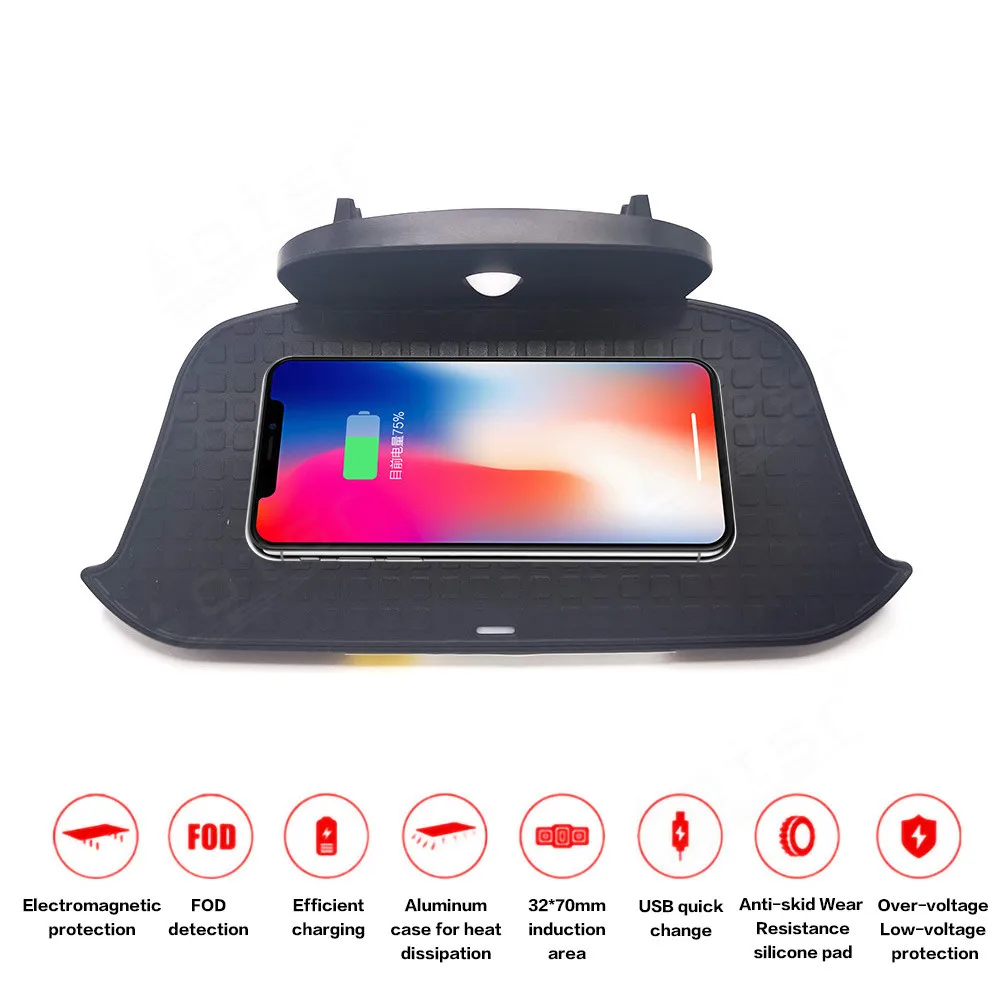 

QI Car Wireless Charger Fast Charging For BMW Mini Cooper F55 F56 2017-2019 Intelligent Infrared Phone holder For Iphone Samsung