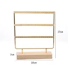 Présentoir de boucles d'oreilles à 3 niveaux et 72 trous, organisateur de rangement de bijoux en métal à 3 couches, support de Base en bois, arbre, support de clous d'oreille, cadeau