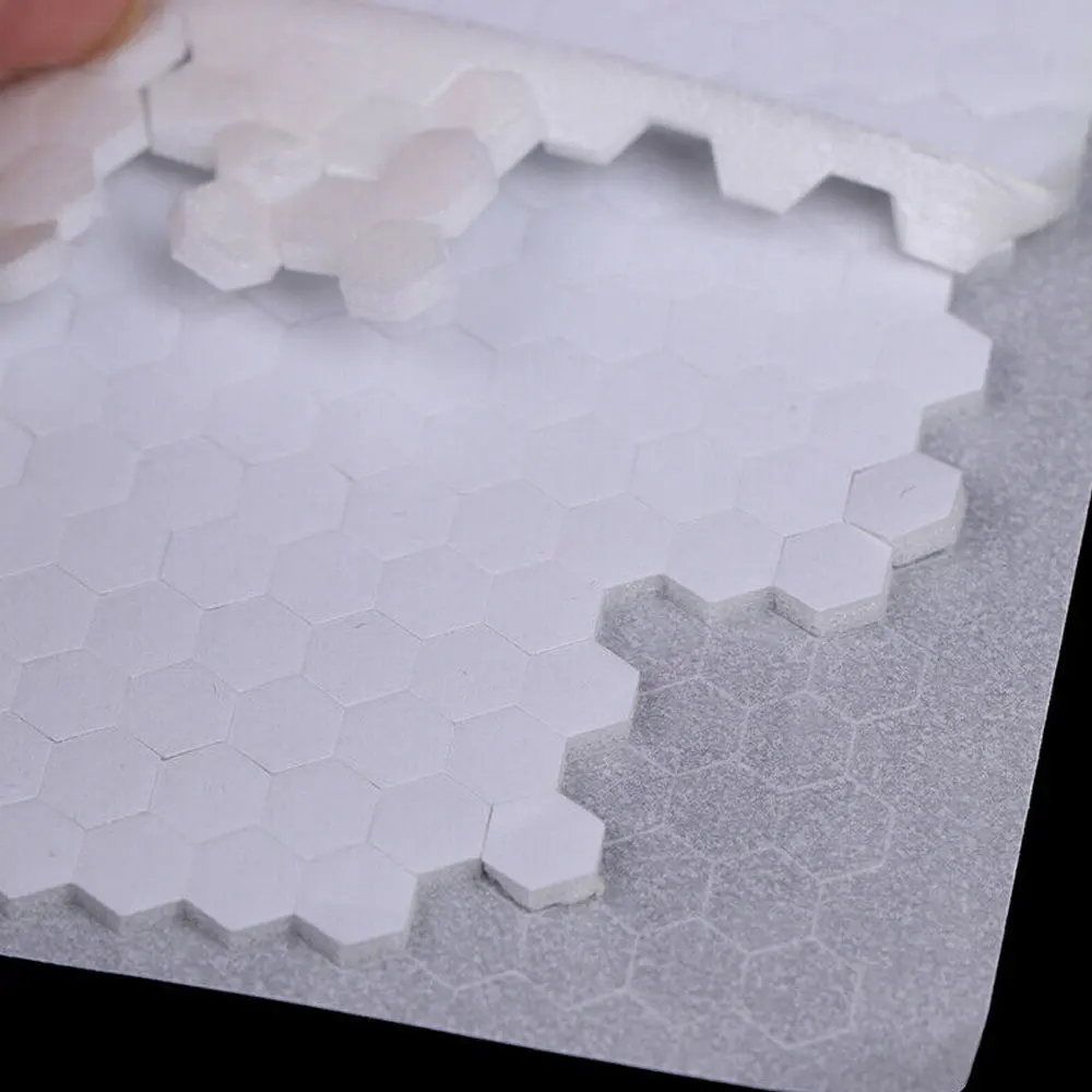 

3 Sheet 3D Double-sided Foam Hexagon Dots Adhesive Fastener Tape White Strong Glue Sticker DIY Paper Scrapbooking Craft