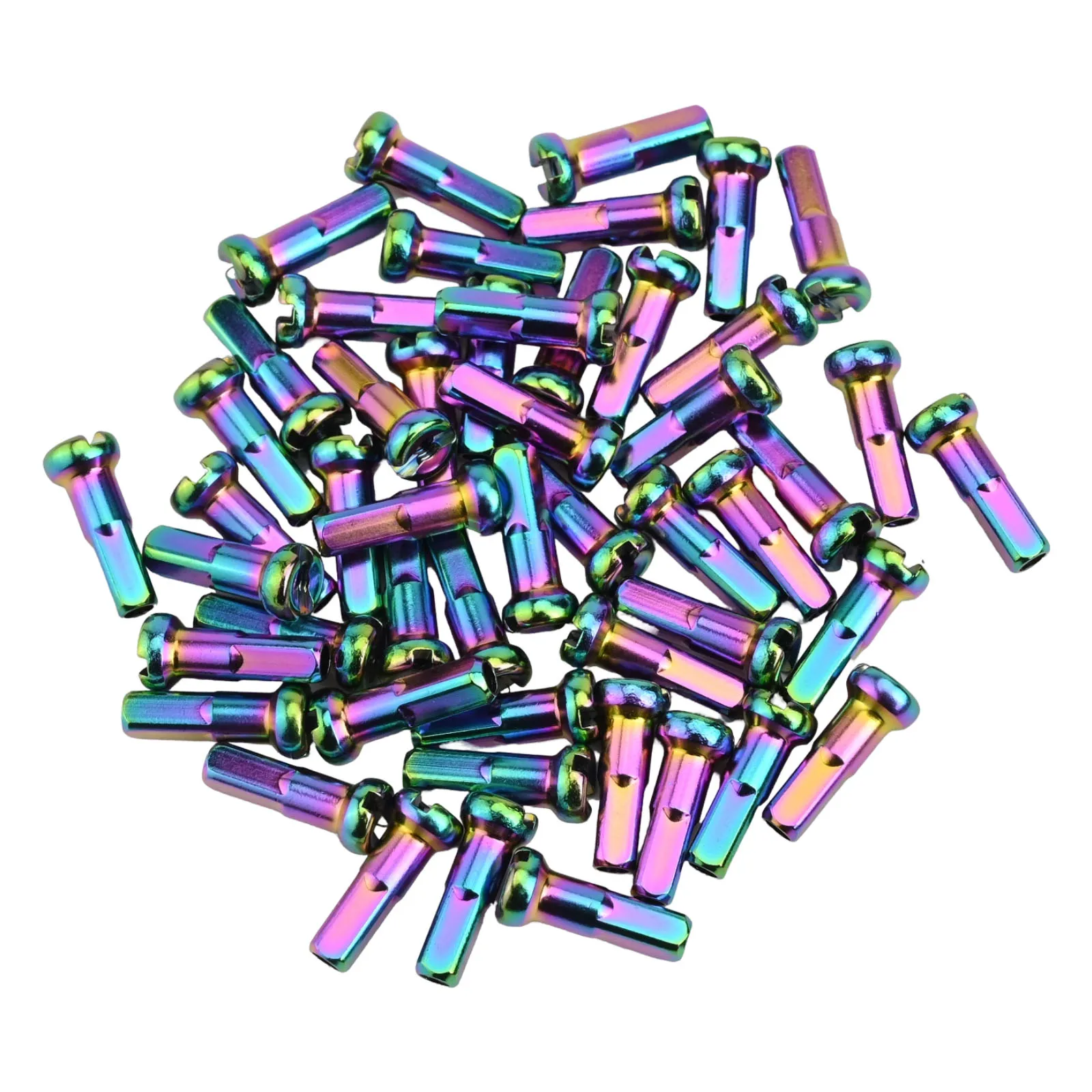 50Pcs Bike Road Bicycle Nipples 14x5.85mm Ultralight High Strength Copper Spokes Nipple Wheel Cap End Tip Road Bike Spoke Hats