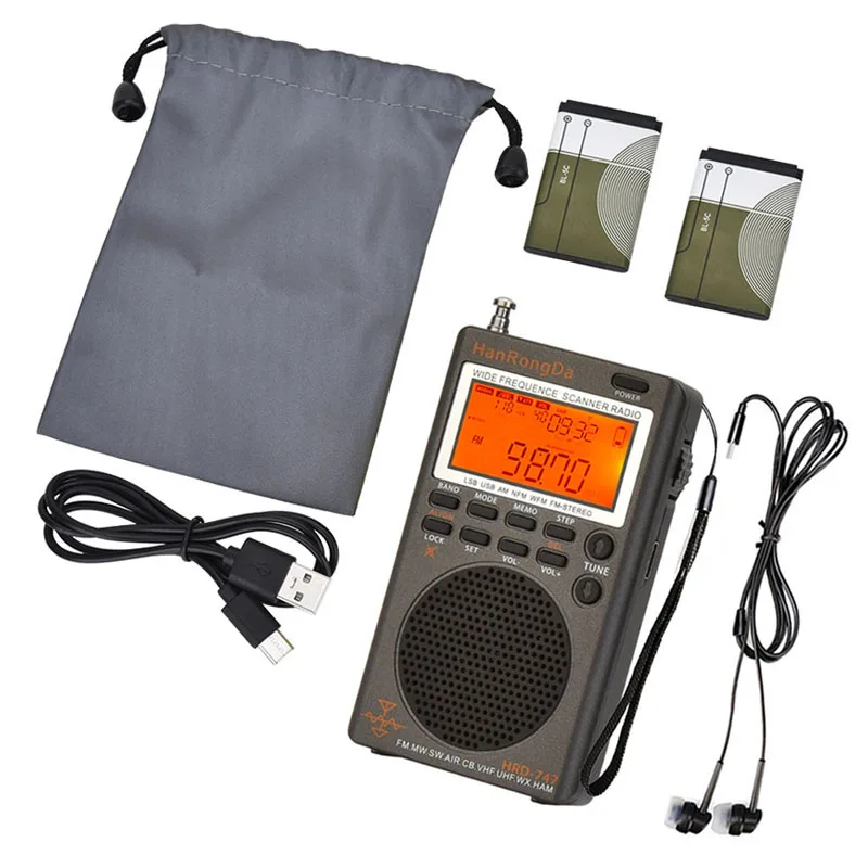 Mini radio FM portable avec écouteurs, récepteur toutes bandes, hrd 747 ou  hrd 701, pas de bande complète, FM, MW, SW, WB