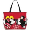 Women Disney Mickey Mouse Minnie Beach Bag Waterproof Tote Bag Pool Bag with Zipper for Gym Grocery Travel 1