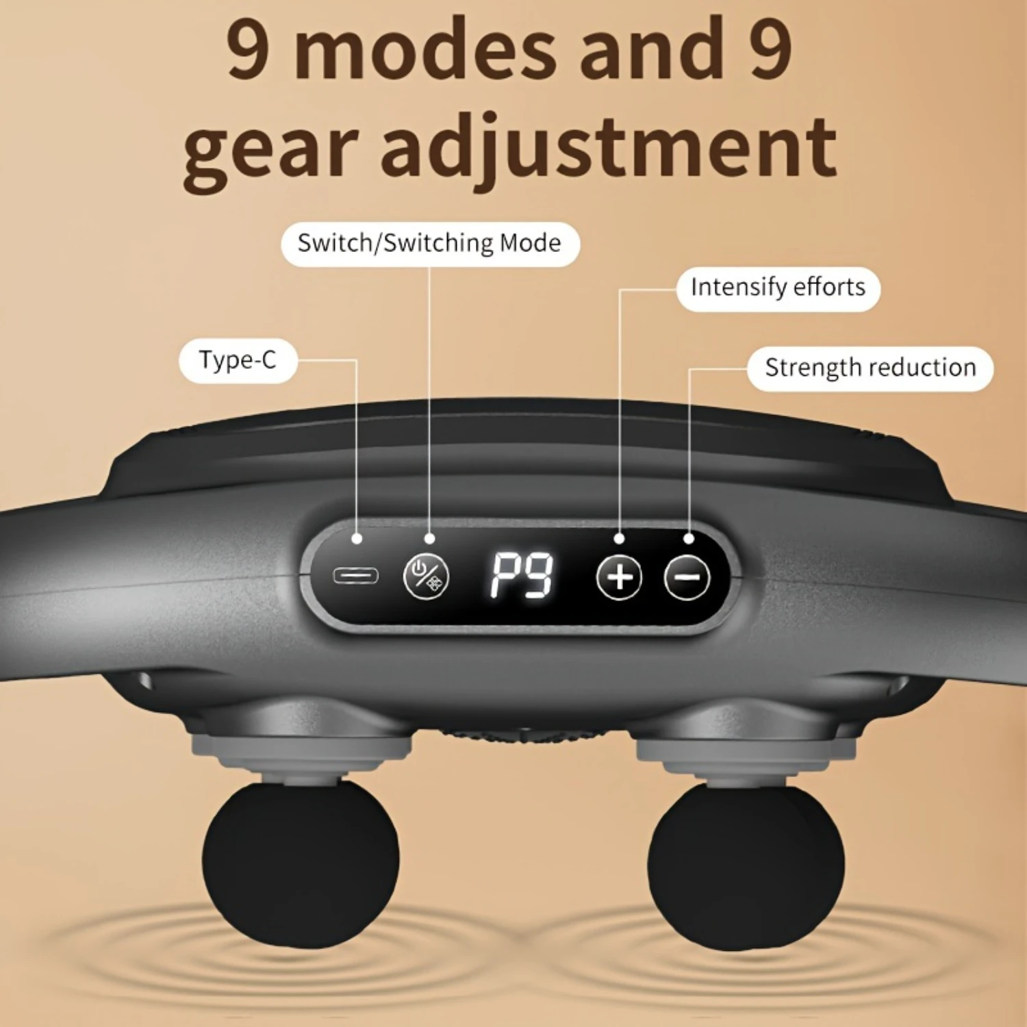 6-Head Lcd Fascia Gun-Usb Rechargeable, High-Frequency Vibration Massager For Full Body Muscle Relaxation, Ideal For Waist & B