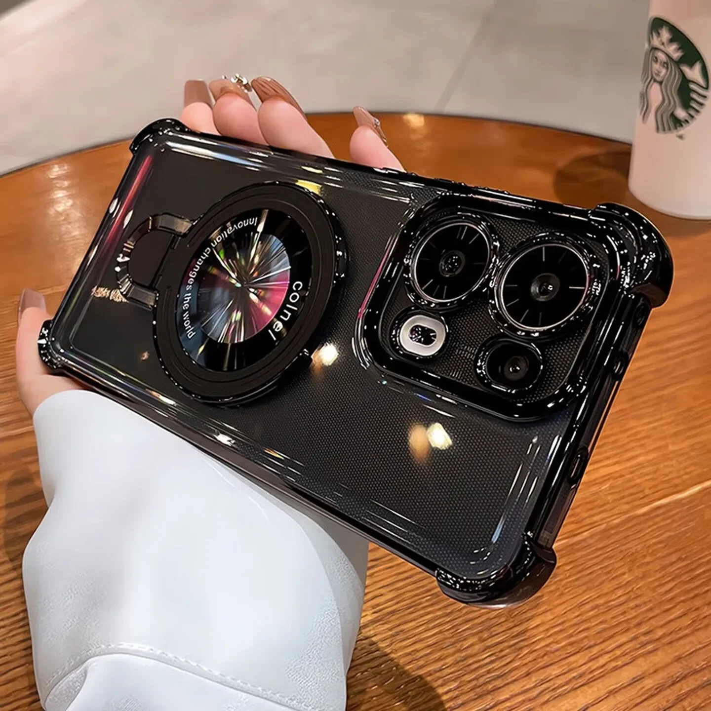 Transparent Soft Silicone Shockproof Bumper Stand Case