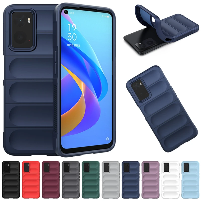 SEAHAI Militärische Stoßfeste Handyhülle Für Oppo A96 / A76 / Realme 9i / A36 Mit Standfuß – Grün