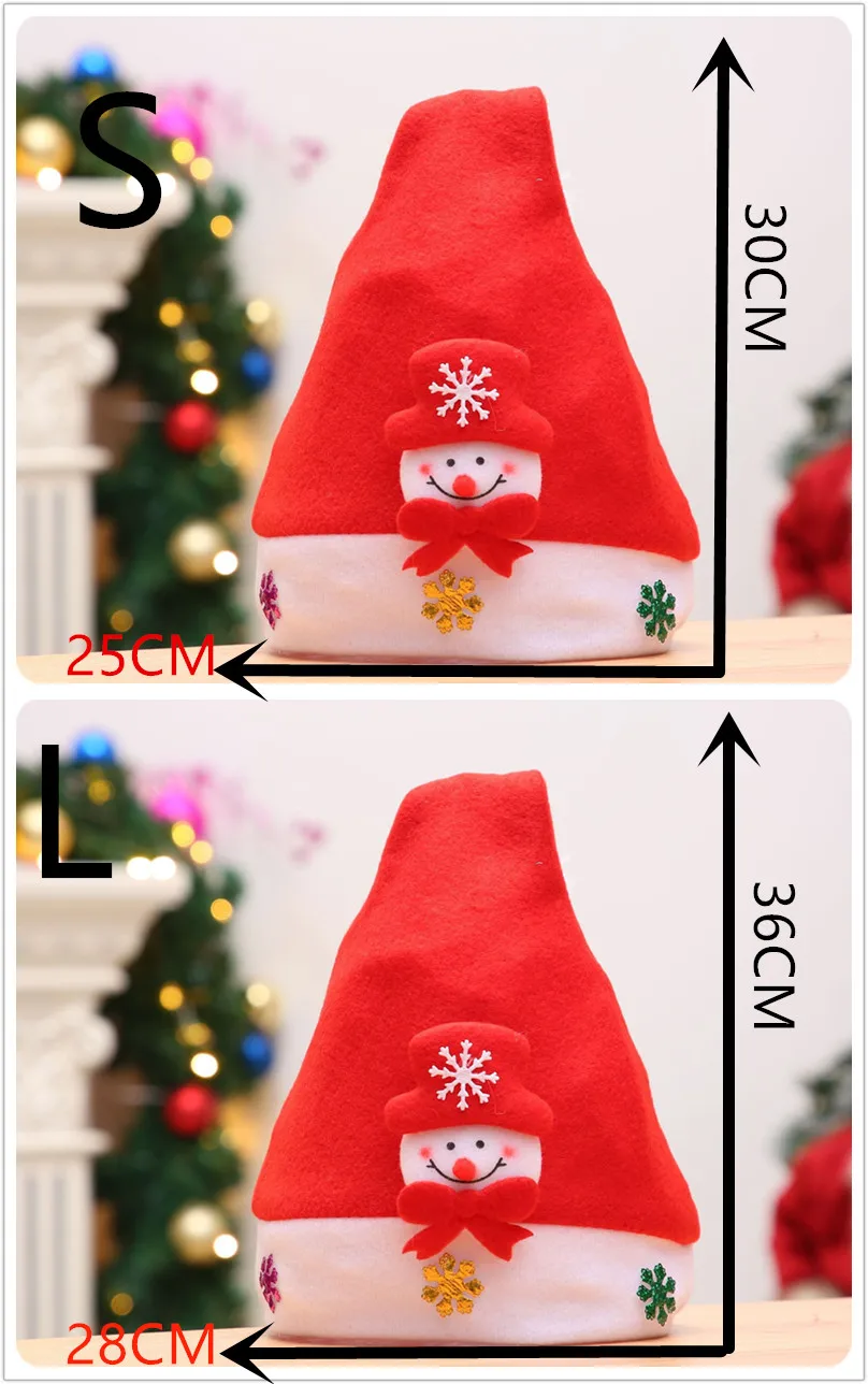 Christmas Cartoon Hat Santa Claus Hat Party Supplies Kids Adult Glowing Christmas Decoration Brushed Appliqu&eacute;