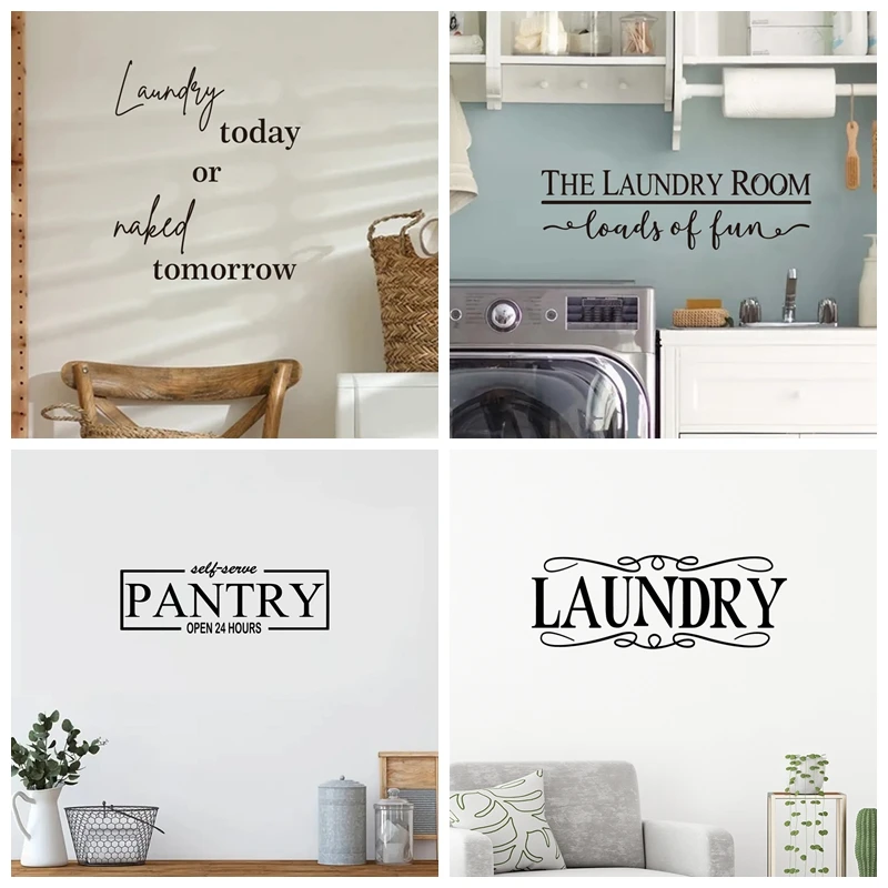 1pc Laundry Pantry Sticker Waterproof Vinyl Wallpaper Home Decor Art Decor Wallpaper Home Decoration Accessories