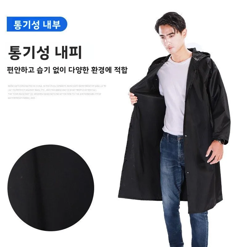 새로운 옥스포드 천 오버올 레인코트 블랙 (전기 자동차 운전, 홍수 방지, 야외 작업복, 성인용 보호복)