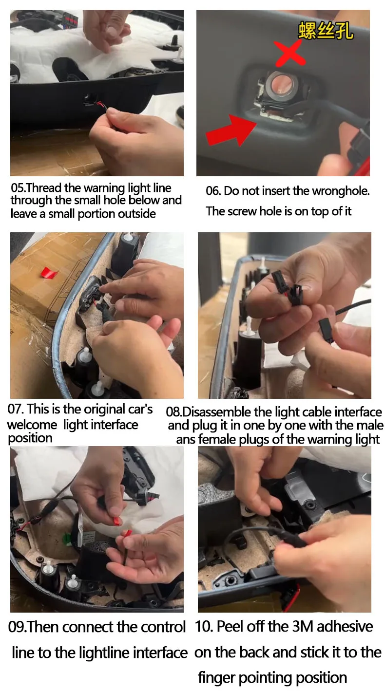For Tesla Model Y & Model 3 2020-2025 Car Door Warning Light Strong Flashing Lig