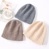 100% Wool Beanies Hat For Women Winter 2023 Solid Warm Soft Luxury Wool Bonnets Fashion y2k Knitted Skullies Street Cute Cap 5