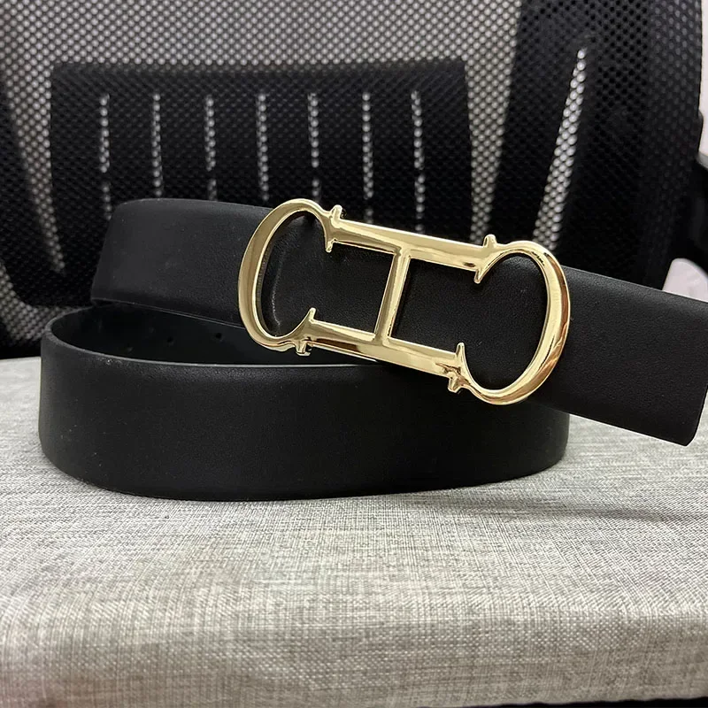 

Women and Men's Fashion Belt 3.8cm High-Quality Double-sided Waistband Men's Business Jeans Fashion Belt Letter Metal Buckle