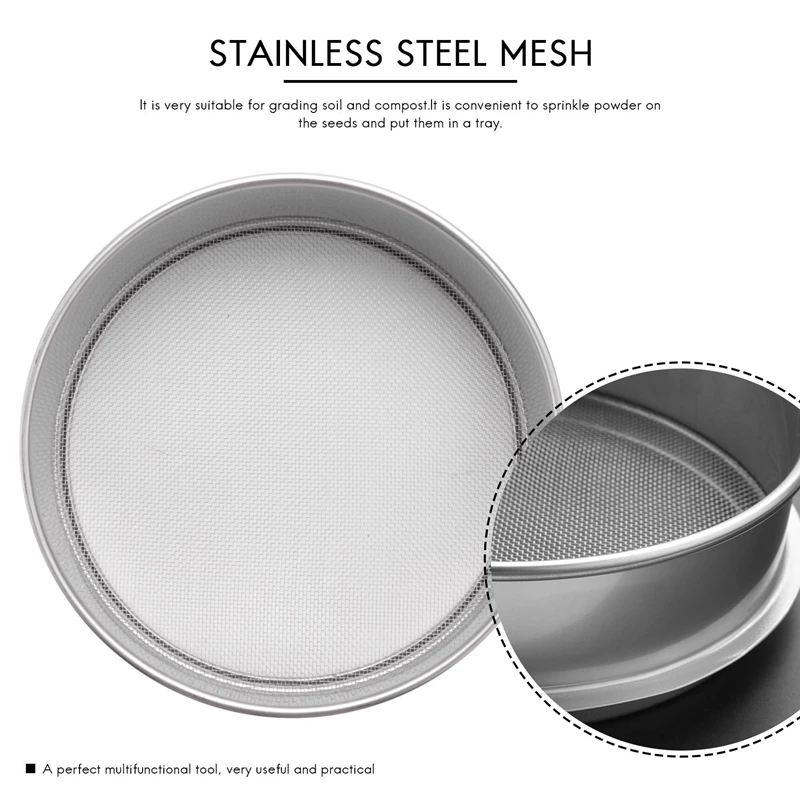 Heavy Duty Garden Riddle Sieve Mesh Soil Sift Compost Seed Tray Gardening Tool-16 (1.25mm)
