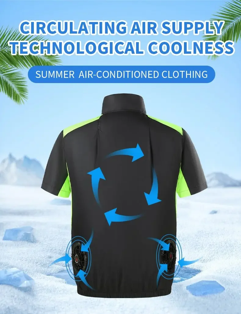 Unisex Kühlweste USB-Aufladbar Luftgekühlte Atmungsaktive Motorrad-Fahrweste für Outdoor-Arbeit Sommer-Kühljacke – Detail 2