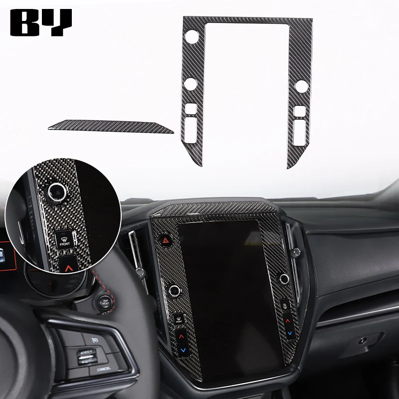 

For Subaru WRX 2022-2024 Crosstrek 2024 Soft Carbon Fiber Car Center Control Navigation Screen Frame Sticker Auto Accessories