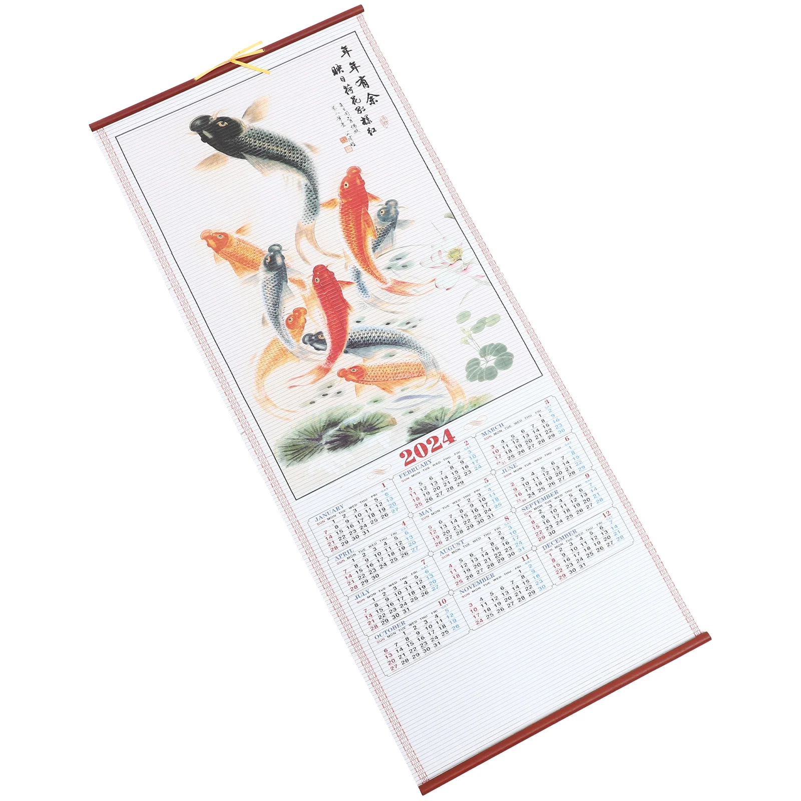 

Традиционный китайский календарь, Свиток, подвесной календарь, подвесной календарь, календарь на год Дракона, имитация бамбука для офиса
