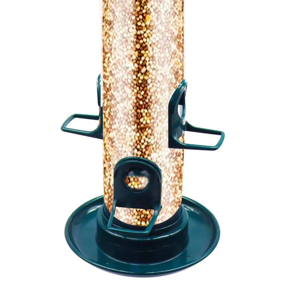 Garden Decoration 15 Inch Outdoor Hanging Wild Bird Feeder Tube Bird Feeder 4 Feeding Ports Waterproof Squirrel Proof