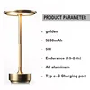LED Cordless Table Lamp Retro Bar Metal Desk Lamps Rechargeable Touch Dimming Night Light Restaurant Bedroom Home Outdoor Decor 6