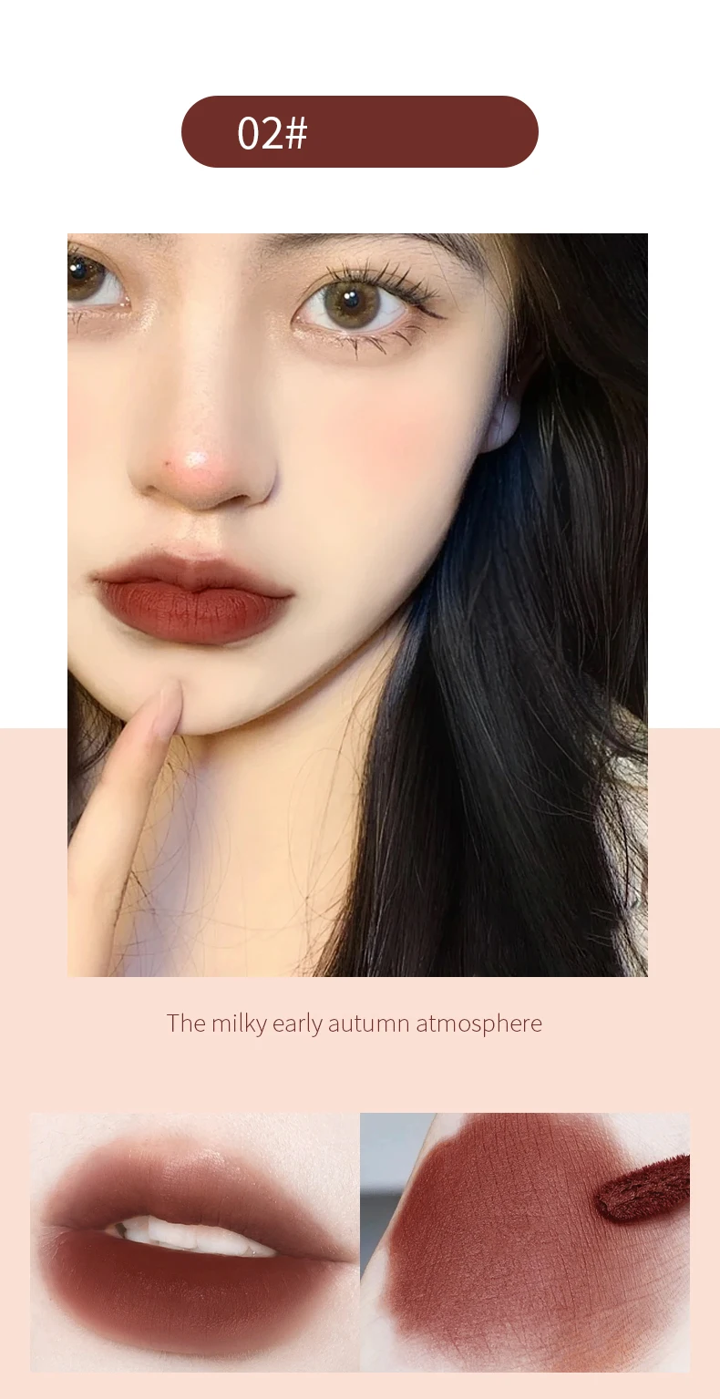 Matte liquid lipstick fluweelzachte mousse donkerrood bruin_voghion.com