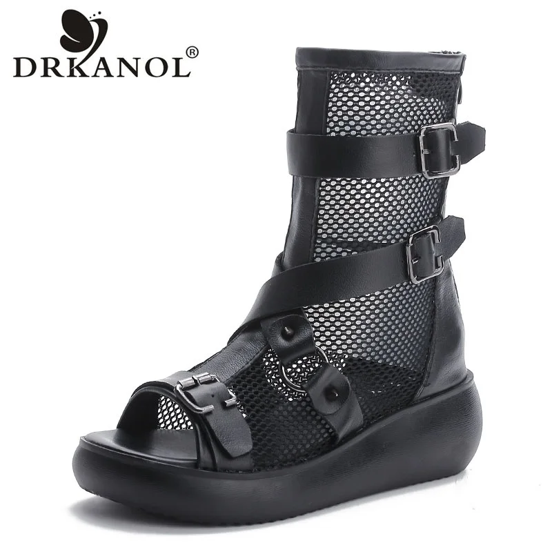 drkanol-fashion-women-wedges-sandals-summer-air-mesh-cool-boots-ladies-genuine-leather-open-toe-platform-gladiator-sandals-black