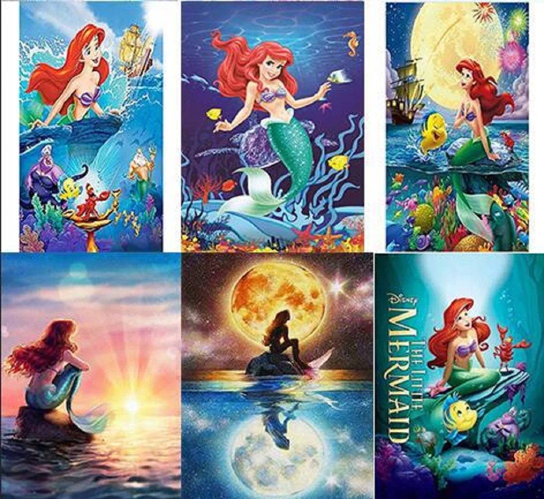 

Diamond Painting DIY Cartoon Mermaid Princess 5D Full Drill Embroidery 30*40cm Handiwork Material Pack Decorative Painting