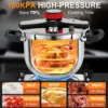 Cooker 10 QT, Stainess Steel Pressure Canner 10 Quart, Explosion-Proof Cookware, Rotating Lock/Unlock Lid, One-handed lid openin 3