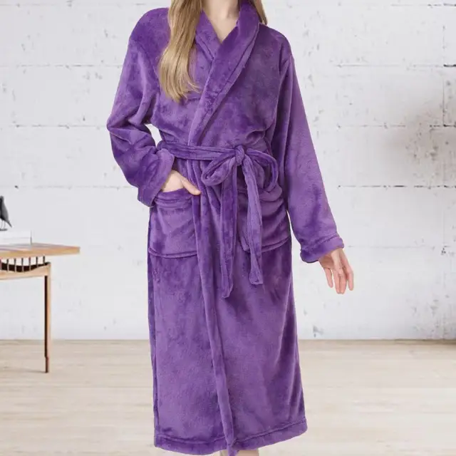 104457-79d71e.jpg 2025 Robe en flanelle pour femmes, peignoir épais et chaud en polaire avec poches, chemise de nuit longue en peluche douce pour l'hiver, vêtements de nuit
