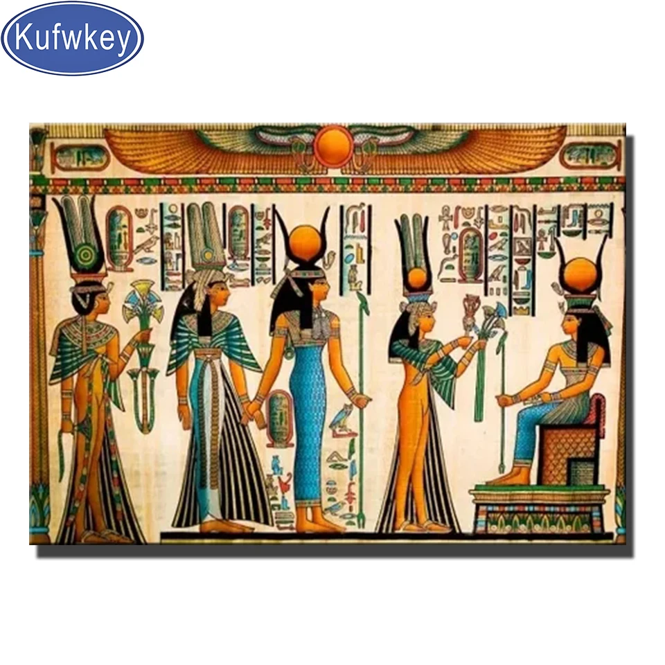 5D Diy Diamond Painting Retro Egyptian King Tut Queen Full Drill Mosaic Diamond Embroidery Egypt Wall Art puzzle