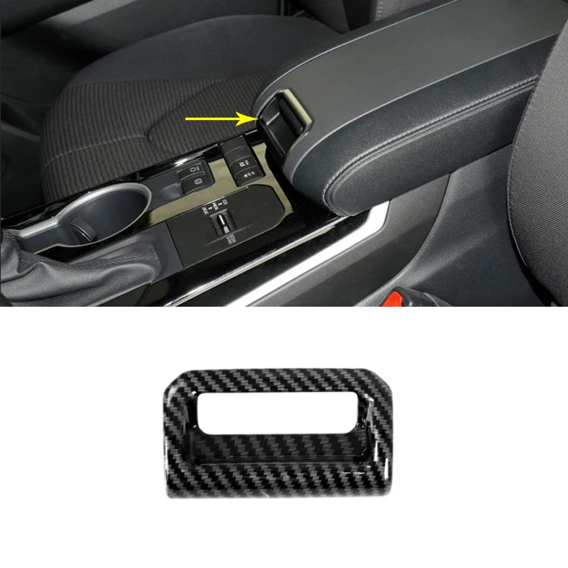 

ABS Carbon For Toyota Highlander Kluger 2021 2022 Interior Accessories Car Armrest Box Switch Handle Decor Sticker Cover Trim
