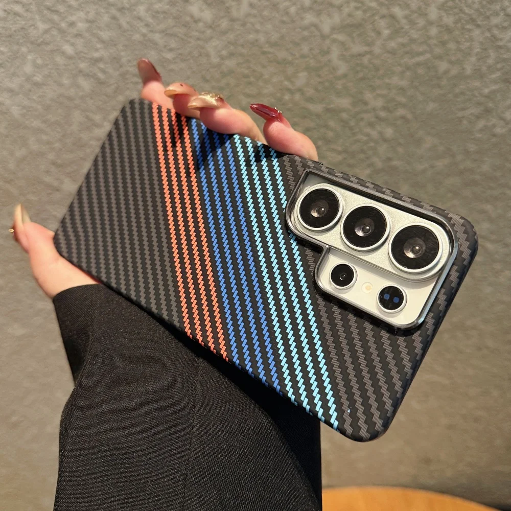 Premium Kevlar Carbon Fiber Magnetic Case for Wireless Charging - Durable Hard PC Cover