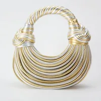 Ladies2025New Luxury Designer Handbags Hand-woven Noodle Bag Knot Bag silver Dinner Bag 5