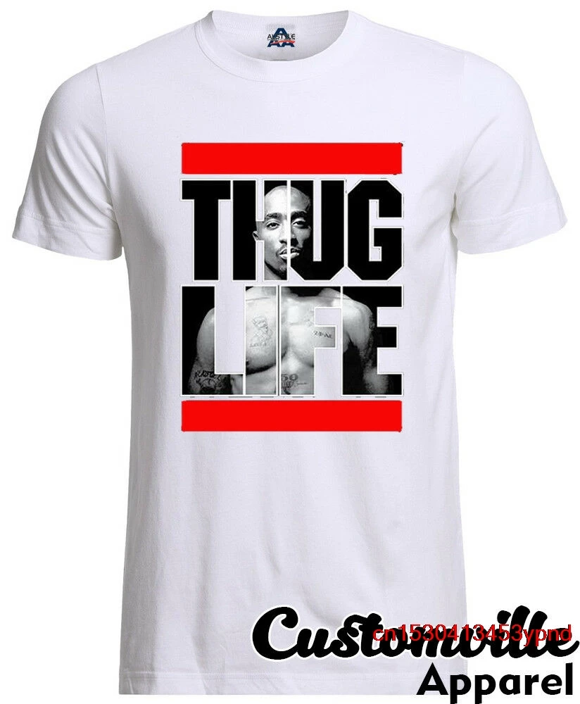 Tupac Thug Life T-Shirt 2Pac All Eyez On Me Shirt Hip Hop Concert Legend Hip Hop Tee T-Shirt Da Uomo