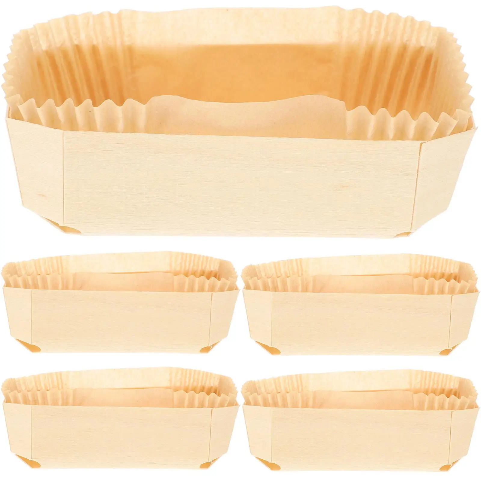 Biscuit Wooden Box Paper Tray Loaf Pan Cake Pans for Baking Heart-shaped Mousse