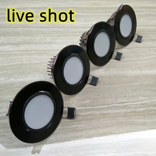 조도 조절식 LED COB 스포트라이트 천장 램프 AC85-265V, 알루미늄 오목 다운라이트, 원형 패널 조명, 실내 조명, 5w7w9w12w15w18w 3