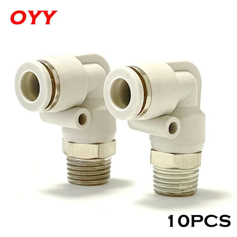 10PCS Pneumatic Quick Plug PL4-02 Fast PL4-M5สีขาว PL6-01 Connector PL10-02เกลียว Bend L-Type Two-Way PL8-02/03/04 1