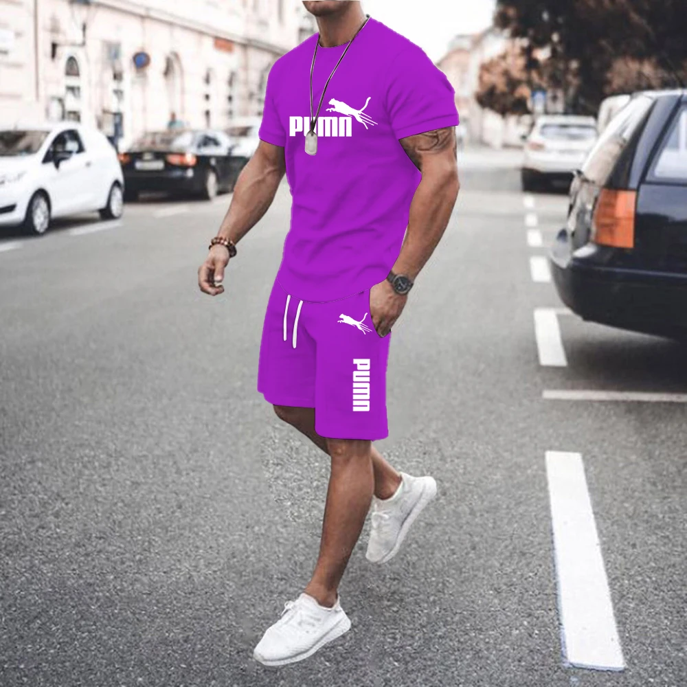 Summer Men's Sets Fashion Korean Tracksuit Men Short Sleeve T Shirts+sport Shorts Suit Men Casual Men Clothing Mens Joggers Sets