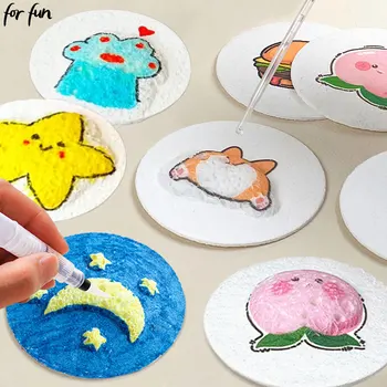 Per Divertimento 100/10PCS 3D Arte Disegno Spugna di Carta FAI DA TE Per Bambini Schiuma Texture Pittura Carta Polpa di Legno Compresso Tavolo Da Disegno Artigianato