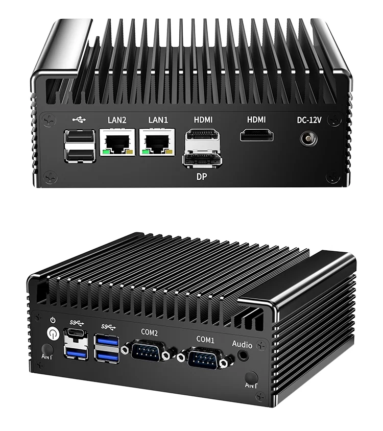 Topton Intel N150 N100 Fanless Mini PC 2x2.5G Nics 2*COM NVMe DDR4