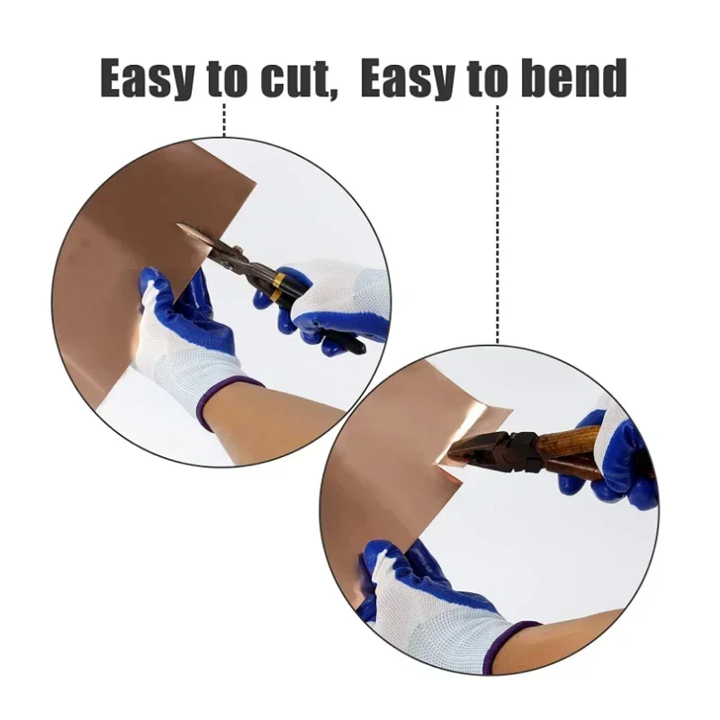 Rame Puro Cu Per Progetti Elettrici Lamina Di Rame Puro 99,9% &ndash; Spessore Da 0,01mm A 1mm, Foglio Flessibile Per Fai-da-te Foglio Di Rame