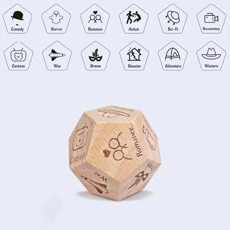 Food Decision Game Daily Life Choice Difficult Game Decision Fun Dice Wooden Birthday Christmas Gift Party 1pcs
