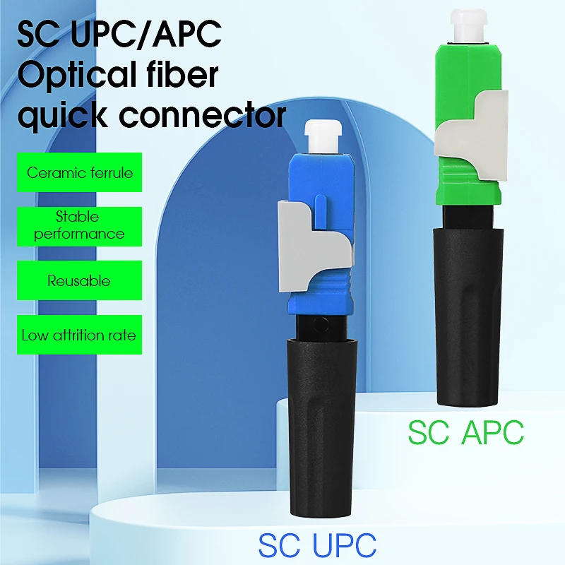 50-300pcs pre-bur Fiber Optic Fast Connector FTTH SC UPC/APC Fiber Optic Quick Connector Single mode
