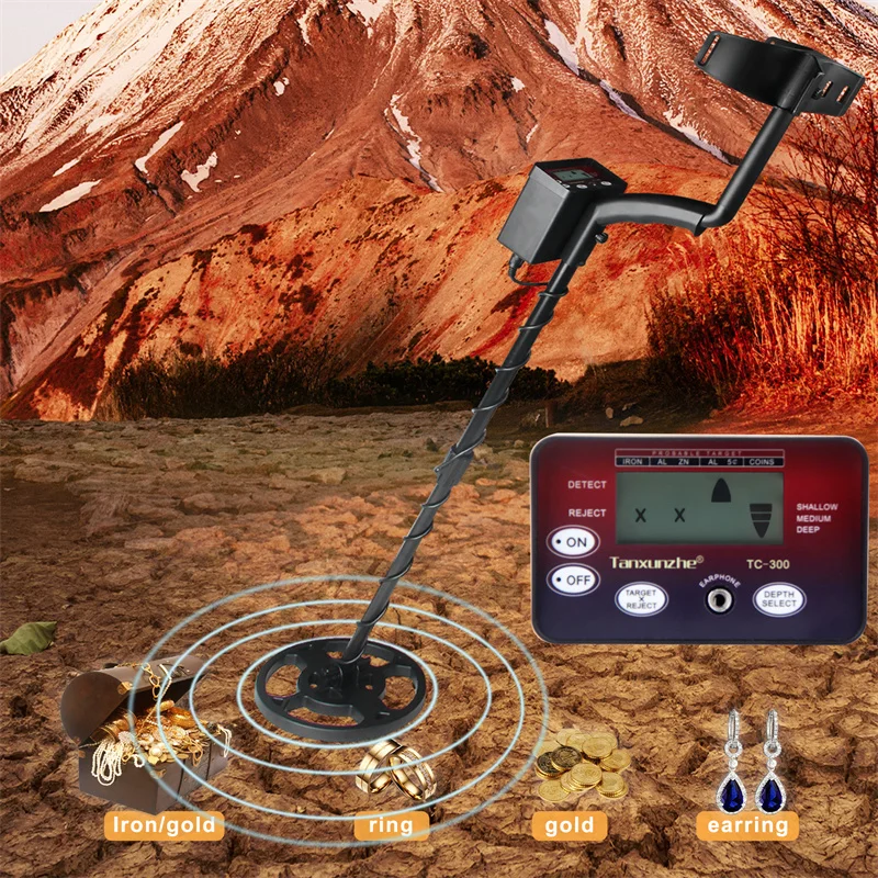 Tanxunzhe TC 300 Underground Metal Detector High sensitivity LCD Metal Detector Waterproof Coil All Metal Disc