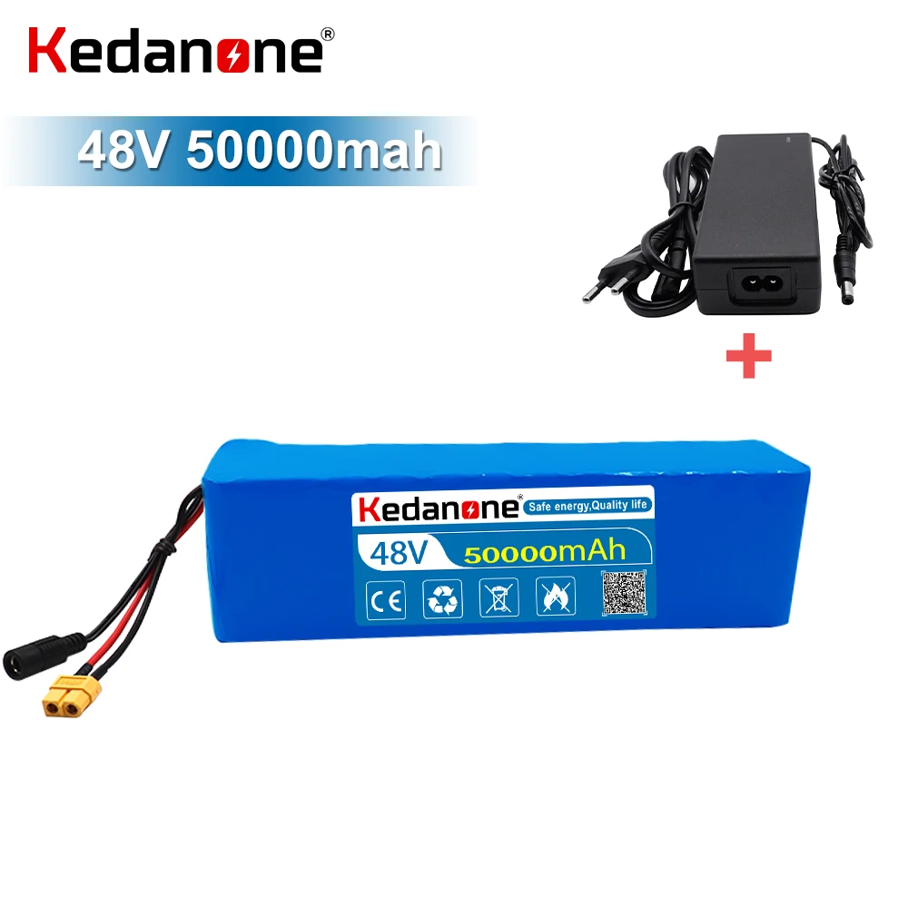 

Waterproof 48V 50Ah 13S3P 48V Lithium-Ion Battery Pack 1000w Is Suitable For 54.6v Electric Bicycle Scooter With BMS+ Charger
