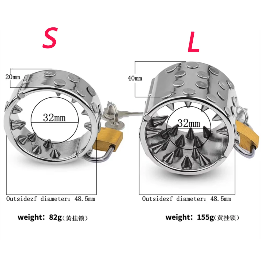 Stainless Steel Spike Penis Rings Lock Bondage Scrotum Dick Chastity Cage Metal Ring Urethral Plug Sex Toy For Men Stimulator penis chastity cage chastity lock sex toy chastity cage accessory
