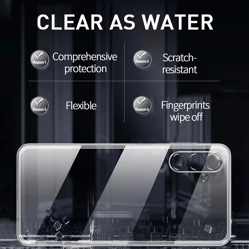 Clear TPU Shockproof Phone Case with Camera Protection - Flexible and Durable Transparent Cover