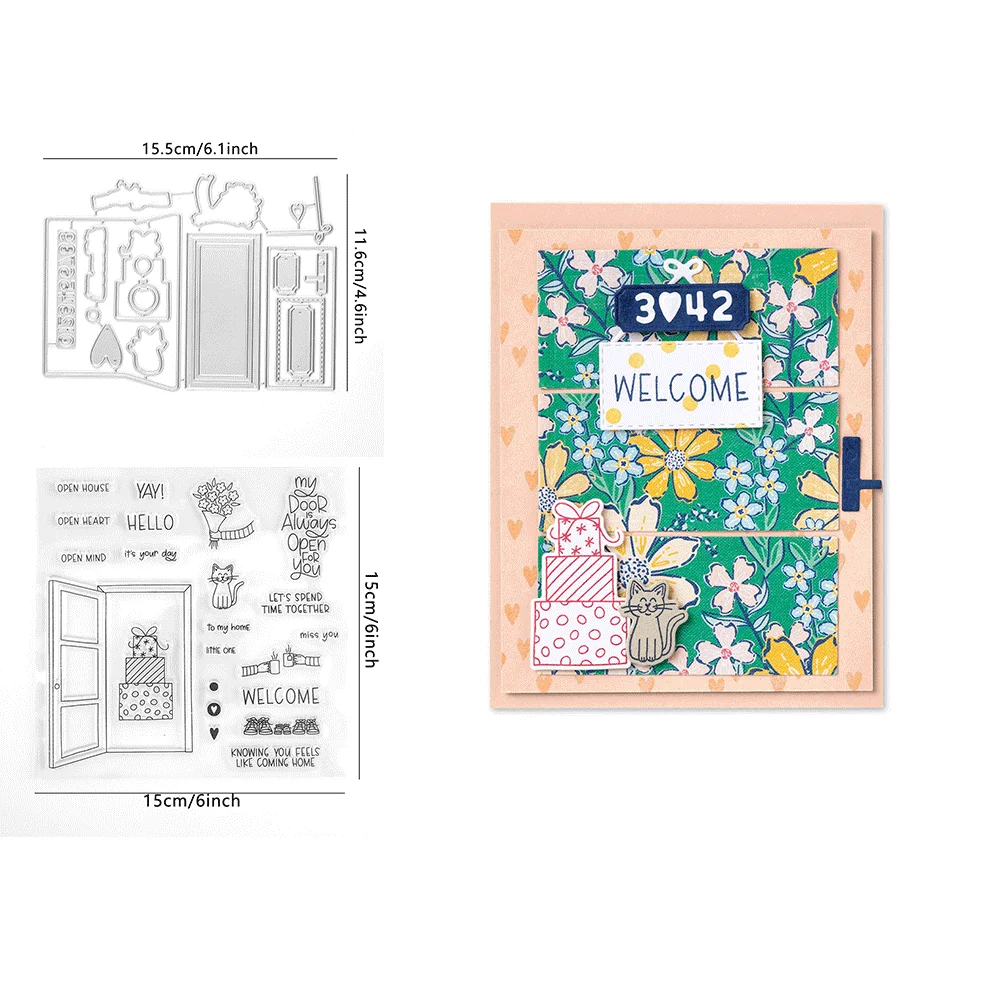 산소 말 양 묶음, 투명 스탬프 및 금속 절단 다이, DIY 공예, 카드 제작, 사진 앨범 스크랩북 장식