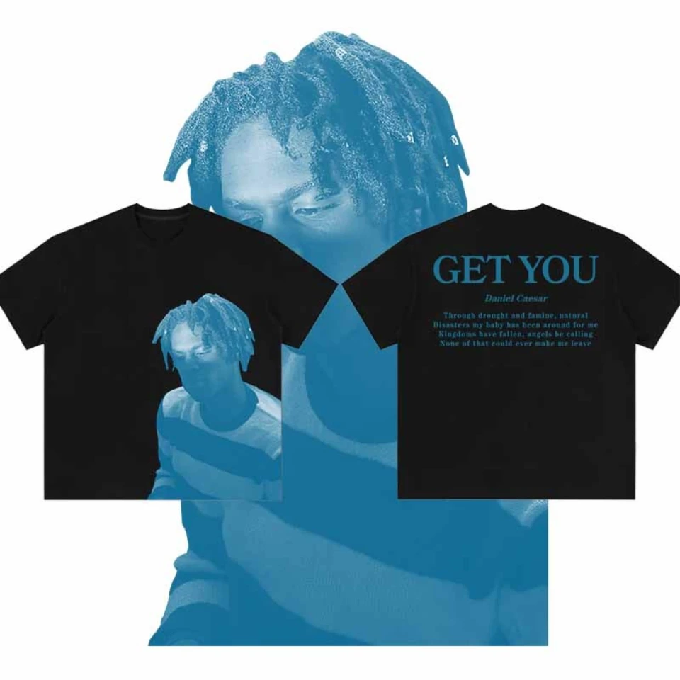Daniel Caesar Mens T-shirt Novelty Printed Baju Casual Graphic Tee