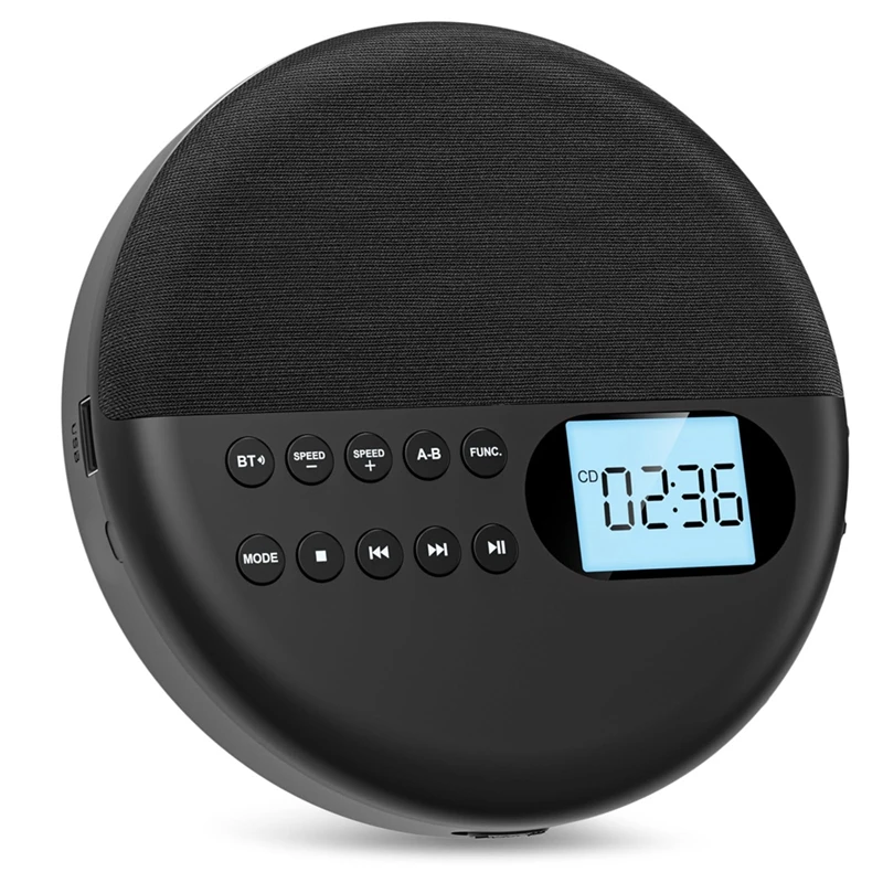 

Bluetooth CD-плеер с динамиками, перезаряжаемый CD-плеер, ЖК-дисплей ASP с кабелем AUX для автомобиля