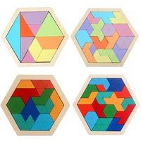 Montessori Holz 3D Puzzle Tangram Math Spielzeug